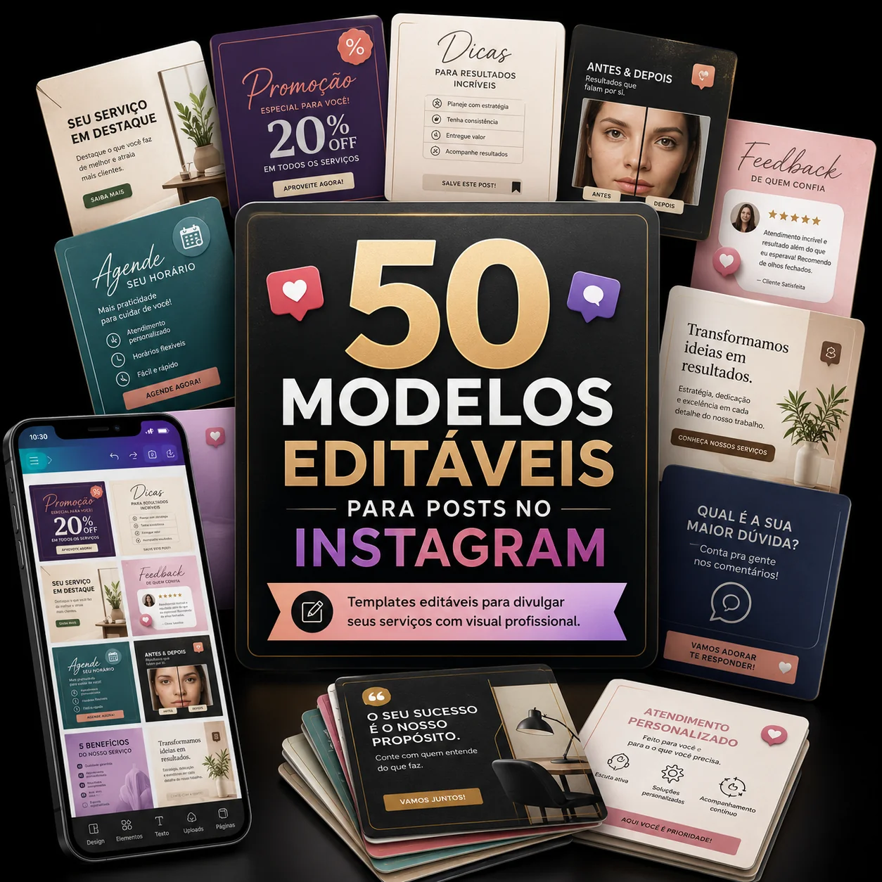 50 Modelos Editáveis para Posts no Instagram